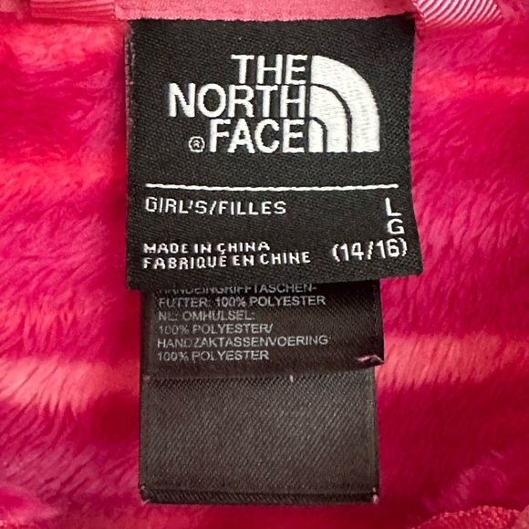 The North Face Girls Pink Fuzzy Lightweight Fleece Jacket 14 16 - Picture 6 of 8